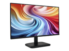 Charger l'image dans la galerie, Moniteur Acer affichant un motif tourbillon abstrait coloré. Le moniteur est noir, avec un pied noir, sur fond blanc.