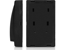 Charger l'image dans la galerie, Un appareil noir avec une face avant incurvée et un dos plat avec des trous de montage, probablement un composant de système de sécurité.