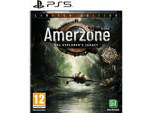 Charger l'image dans la galerie, Couverture de jeu : Amerzone. Une machine volante au-dessus d'une jungle, dans un cadre sombre et brumeux. Édition limitée PS5.