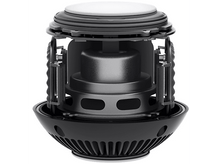 Charger l'image dans la galerie, Vue en coupe d'un haut-parleur noir avec des composants internes exposés, dont un haut-parleur central et des pièces environnantes.