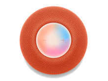 Charger l'image dans la galerie, Un haut-parleur HomePod orange avec une surface tactile affichant des dégradés de couleurs.