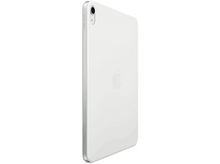 Charger l'image dans la galerie, Une tablette blanche aux coins arrondis. Le dos a un logo Apple argenté. La caméra est sur le coin supérieur.