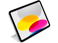 Charger l'image dans la galerie, Tablette blanche sur un support blanc, avec un écran coloré.