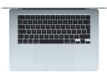 Charger l'image dans la galerie, Vue de dessus d'un ordinateur portable avec un clavier. L'écran est vide. Le trackpad est visible.