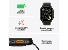 Charger l'image dans la galerie, APPLE Watch Ultra 3 GPS + Cellular - 49mm Black Titanium Case - Black Titanium Milanese Loop - Large