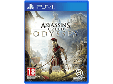 Charger l'image dans la galerie, Couverture du jeu PS4 : Assassin's Creed Odyssey. Un guerrier avec une lance devant une montagne et la mer.