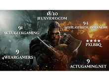 Charger l'image dans la galerie, Critique de jeu avec des notes pour Assassin's Creed Valhalla, avec un viking.