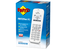 Charger l'image dans la galerie, Un téléphone blanc avec écran et boutons, avec une boîte bleue autour.