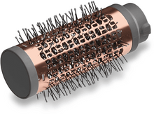 Charger l'image dans la galerie, Gros plan d'une brosse de sèche-cheveux, cuivre et noir, fond blanc.