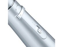 Charger l'image dans la galerie, Gros plan d'un fer à friser bleu avec réglages et cadran. L'appareil est en métal brillant.