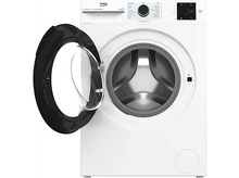 Charger l'image dans la galerie, Lave-linge blanc avec porte ouverte. Intérieur visible. Fond blanc.