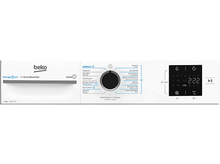 Charger l'image dans la galerie, Panneau de commande de machine à laver. Le panneau est blanc avec un cadran central et un affichage numérique à droite.