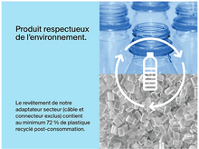 Charger l'image dans la galerie, Image bleue et blanche. Texte : Produit respectueux de l'environnement. Le plastique recyclé est utilisé.