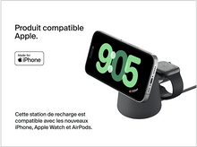Charger l'image dans la galerie, Station de recharge avec un iPhone et une Apple Watch.