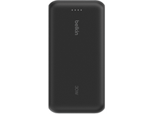 Charger l'image dans la galerie, Batterie externe Belkin 30W noire, fond blanc. Vue de face.