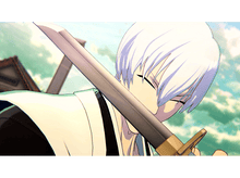 Charger l'image dans la galerie, Un gros plan d'un personnage d'anime aux cheveux blancs, tenant un katana dans ses mains.