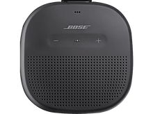 Charger l'image dans la galerie, Enceinte portable Bose. Gris foncé, forme ovale avec boutons et grille de haut-parleur.