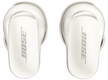 Charger l'image dans la galerie, Écouteurs Bose blancs, vue de dessus, sur surface blanche. Chacun a un logo BOSE.