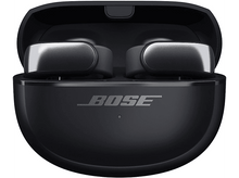 Charger l'image dans la galerie, Étui de chargement Bose noir avec deux écouteurs argentés à l'intérieur, logo Bose visible.