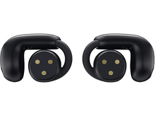 Charger l'image dans la galerie, Paire d'écouteurs noirs. Chaque écouteur a un design arrondi avec un accent doré.