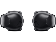 Charger l'image dans la galerie, Deux écouteurs noirs, vue rapprochée. Les écouteurs se font face.