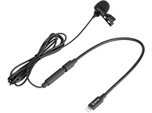 Charger l'image dans la galerie, Microphone BOYA noir avec clip, connecté à un câble et un connecteur USB-C.