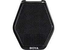 Charger l'image dans la galerie, Un filtre anti-vent de microphone noir avec le mot BOYA dessus. L'écran est un matériau semblable à une maille.