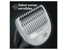 Charger l'image dans la galerie, Gros plan sur une tête de rasoir avec lames, texte : 'Body Sensitive'.