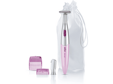 Charger l'image dans la galerie, Rasoir électrique rose et argent avec accessoires et sac.