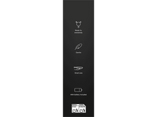 Charger l'image dans la galerie, Fond noir avec des icônes, dont un symbole de recyclage, et du texte.