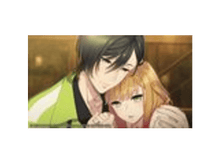 Charger l'image dans la galerie, Illustration de style anime d'un homme et d'une femme s'embrassant. L'homme a les cheveux noirs, la femme les cheveux blonds. L'arrière-plan est flou.