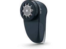 Charger l'image dans la galerie, Rasoir à tissu bleu et noir. Corps bleu foncé, face avant blanche et tête rotative en mesh.