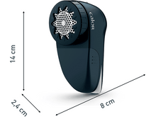 Charger l'image dans la galerie, Un anti-bouloches bleu foncé avec des dimensions en cm : 14 de haut, 2,4 de large et 8 de long.