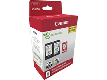 Charger l'image dans la galerie, Boîte d'encre d'imprimante Canon, rouge et blanc, avec cartouches.