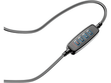 Charger l'image dans la galerie, Unité de contrôle noire avec boutons, connectée à un câble noir. Boutons : ON/OFF, symboles + et -.