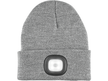 Charger l'image dans la galerie, Bonnet gris avec un panneau lumineux à l'avant.