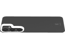 Charger l'image dans la galerie, Un étui de téléphone transparent couché, montrant un téléphone avec trois caméras.