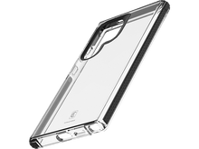 Charger l'image dans la galerie, Coque de téléphone transparente. Plastique transparent avec bords noirs. Vue en angle.