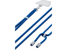 Charger l'image dans la galerie, Lanière de téléphone bleue avec des accents argentés.