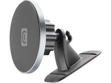 Charger l'image dans la galerie, Un support de téléphone de voiture noir avec un anneau argenté. Le support a un tampon adhésif.