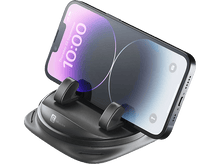 Charger l'image dans la galerie, Support de téléphone noir tenant un smartphone. Le téléphone affiche 10h00.