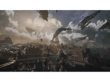 Charger l'image dans la galerie, Ville fantastique avec îles volantes, personnages et grande structure.