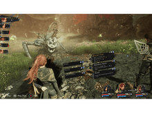 Charger l'image dans la galerie, Une scène de jeu avec deux personnages combattant une créature dans un environnement sombre, semblable à une forêt.