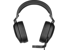 Charger l'image dans la galerie, Casque noir avec oreillettes rembourrées et un microphone à perche.