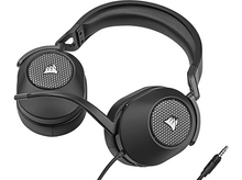 Charger l'image dans la galerie, Casque noir avec microphone, sur une surface blanche.