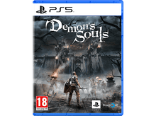 Charger l'image dans la galerie, Couverture du jeu PS5 : Demon's Souls, un chevalier avec une épée et d'autres soldats face à un château, ciel sombre.