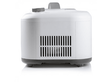 Charger l'image dans la galerie, Une machine blanche avec un dessus gris et un évent. Elle a une ventilation et une étiquette d'avertissement.