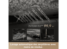 Charger l'image dans la galerie, Gros plan d'un robot de nettoyage montrant le processus de nettoyage avec des jets d'eau.