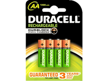 Charger l'image dans la galerie, Un paquet de piles rechargeables AA Duracell. Les piles sont orange et vertes.