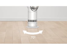 Charger l'image dans la galerie, Ventilateur Dyson blanc sur plancher, flèches indiquent 70 degrés.